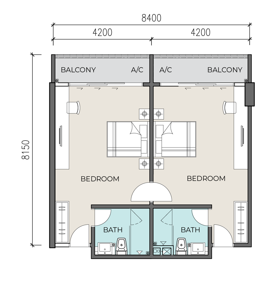 Type A - 757 sq ft